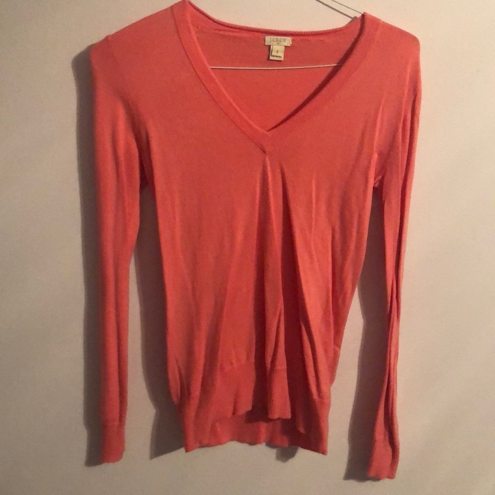 Pink J. Crew V Neck Sweater